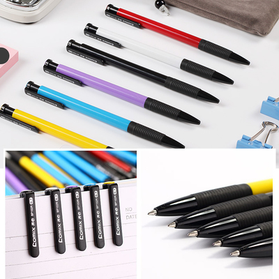 辦公學(xué)習(xí)首選 齊心藍(lán)色按動(dòng)圓珠筆，批發(fā)免郵，品質(zhì)無(wú)憂